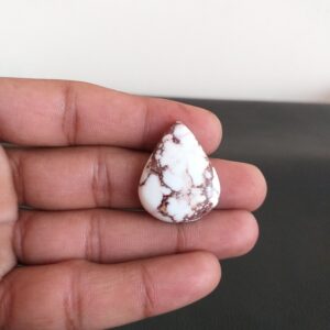 Wild Horse Magnesite Cabochon: Pear Shape Stone for Pendant (30x24x7 MM, 35.3 Carat