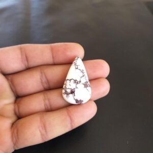 Wild Horse Magnesite Pear Cabochon: 32.5 Carat Gemstone (35x21x6 MM