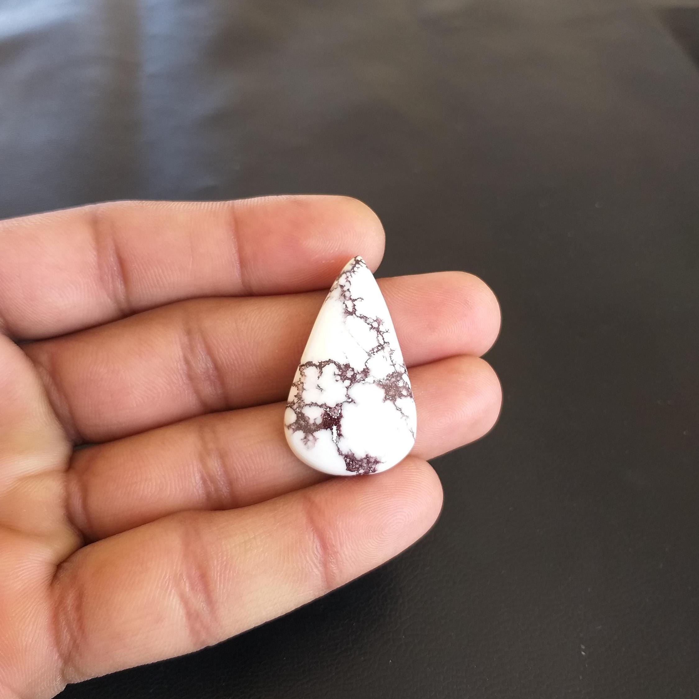 Wild Horse Magnesite Pear Cabochon: 32.5 Carat Gemstone (35x21x6 Mm Wild Horse Magnesite Pear Cabochon: 32.5 Carat Gemstone (35x21x6 Mm