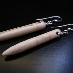 Magnesite Spike Earrings: Long Dangle, Sterling Silver