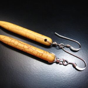 Yellow Magnesite Spike Earrings: Sterling Silver Dangle Earrings
