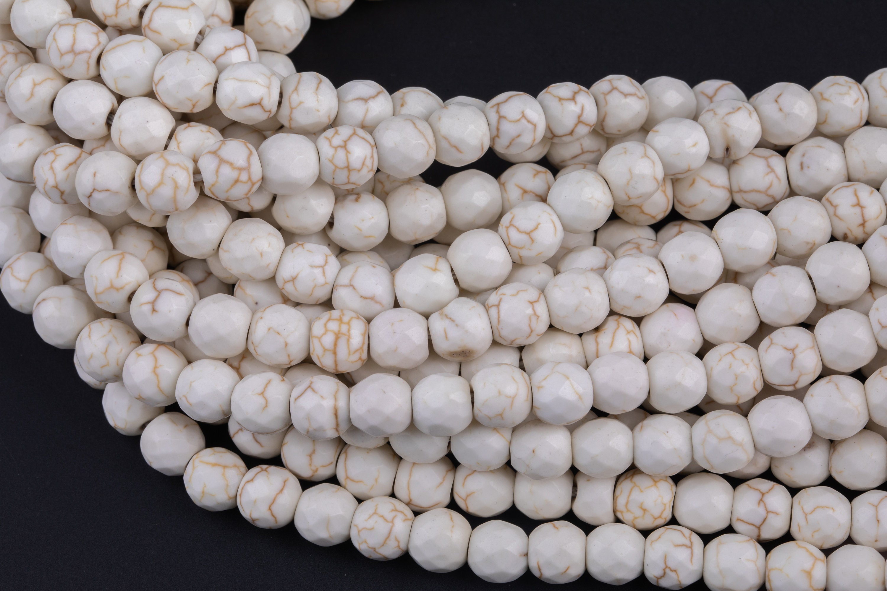Natural White Magnesite Matte Faceted Round 6mm, 8mm, 10mm, 12mm- Wholesale Bulk Or Single Strand! Gemstone Beads