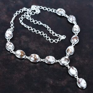 Wild Horse Magnesite Necklace: Handmade Sterling Silver, Adjustable Chain