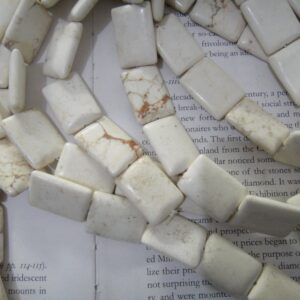 natural white magnesite, 18x25mm oblong bead, flat cube beads, 15.5 inch natural white magnesite, 18x25mm oblong bead, flat cube beads, 15.5 inch