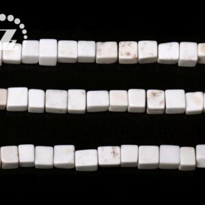 White Magnesite Smooth Cube Beads,square Beads,natural,gemstone,diy Beads,4mm,15" Full Strand