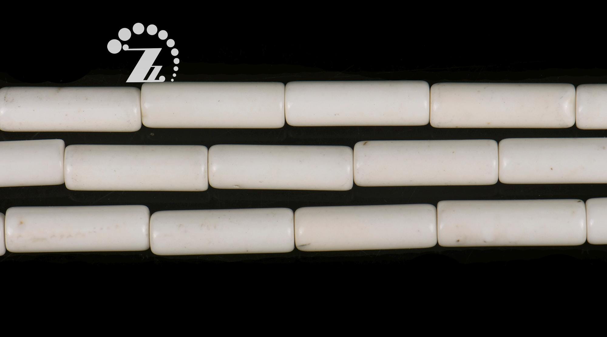 White Magnesite Smooth Tube Beads,column Beads,cylinder Beads,4x13mm,15" Full Strand