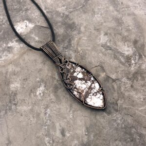 Handmade Wild Horse Magnesite Pendant: Copper Wire Wrapped Jewelry - Usa Made 0383 Handmade Wild Horse Magnesite Pendant: Copper Wire Wrapped Jewelry - Usa Made 0383