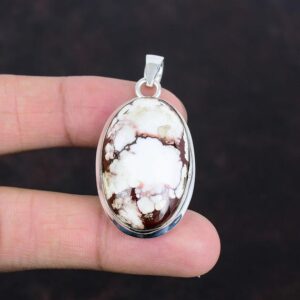Handmade Wild Horse Magnesite Pendant: 925 Sterling Silver Gemstone Jewelry Handmade Wild Horse Magnesite Pendant: 925 Sterling Silver Gemstone Jewelry