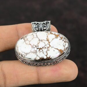 Wild Horse Magnesite Pendant: Handmade 925 Sterling Silver Ethnic Jewelry Wild Horse Magnesite Pendant: Handmade 925 Sterling Silver Ethnic Jewelry