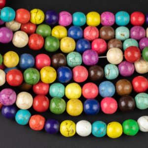 10mm Round Magnesite Multi Color- 15.5 inches per strand