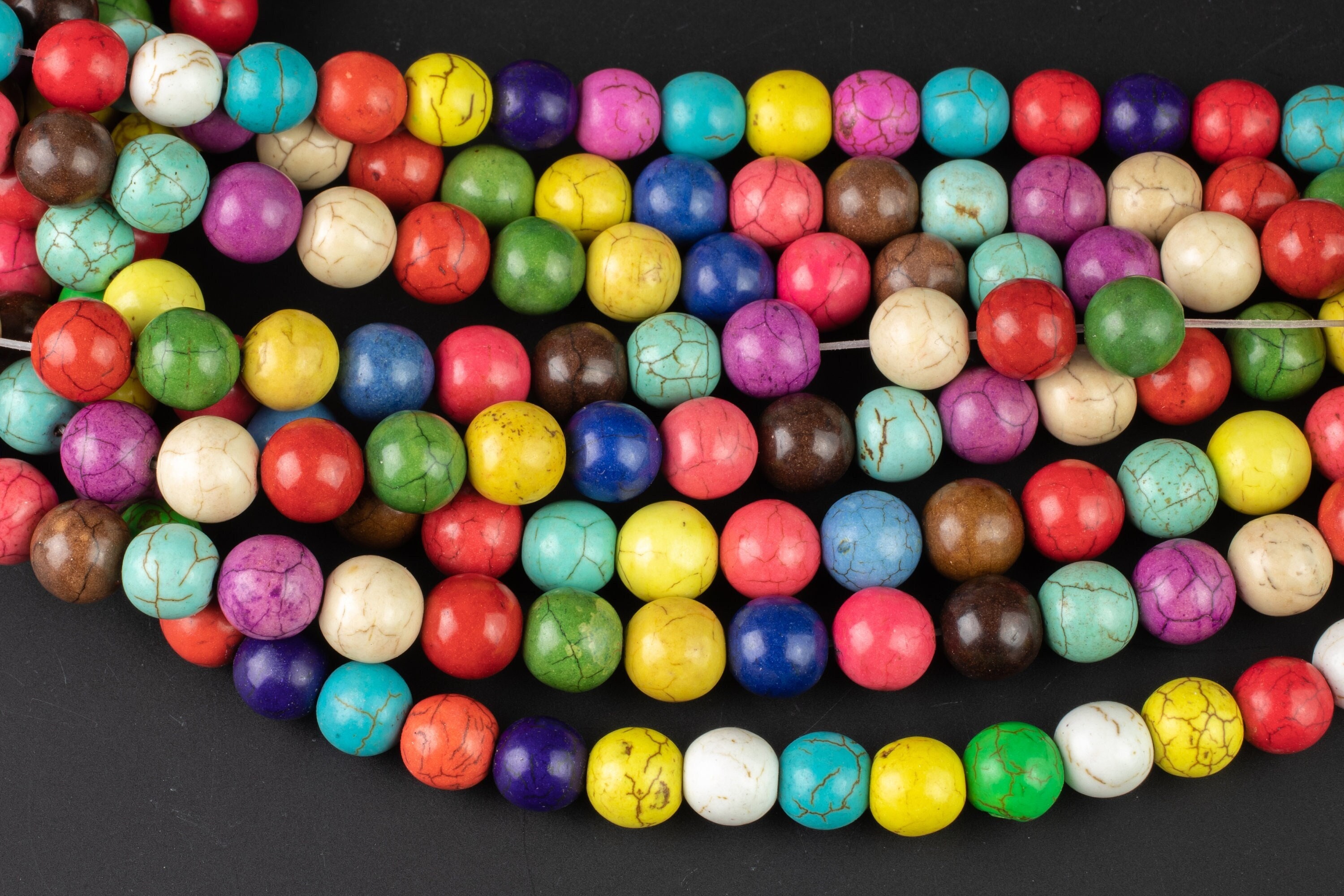10mm Round Magnesite Multi Color- 15.5 Inches Per Strand