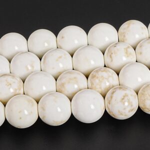 4/6/8/10MM White Round Magnesite Beads Grade AA Gemstone Full Strand Loose Beads Bulk Lot Options for Jewelry Making