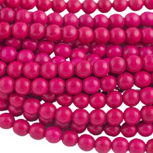Fusia Magnesite Turquiose  Round- Full 16 inch strand-  4mm, 6mm, 8mm, 10mm, 12mm, 14mm, 16mm  Smooth Gemstone Beads