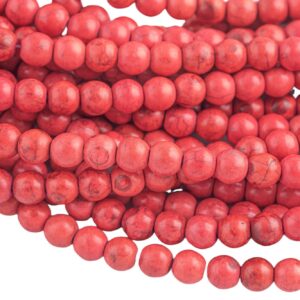 Fusia Magnesite Turquiose  Round- Full 16 inch strand-  4mm, 6mm, 8mm, 10mm, 12mm, 14mm, 16mm  Smooth Gemstone Beads