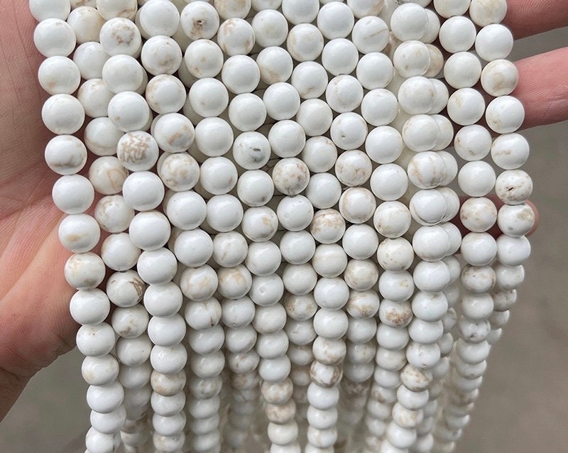 Natural Magnesite Round Beads, 6mm 8mm 10mm 12mm Magnesite Loose Beads Wholesale Supply,one Strand 15" Natural Magnesite Round Beads, 6mm 8mm 10mm 12mm Magnesite Loose Beads Wholesale Supply,one Strand 15"