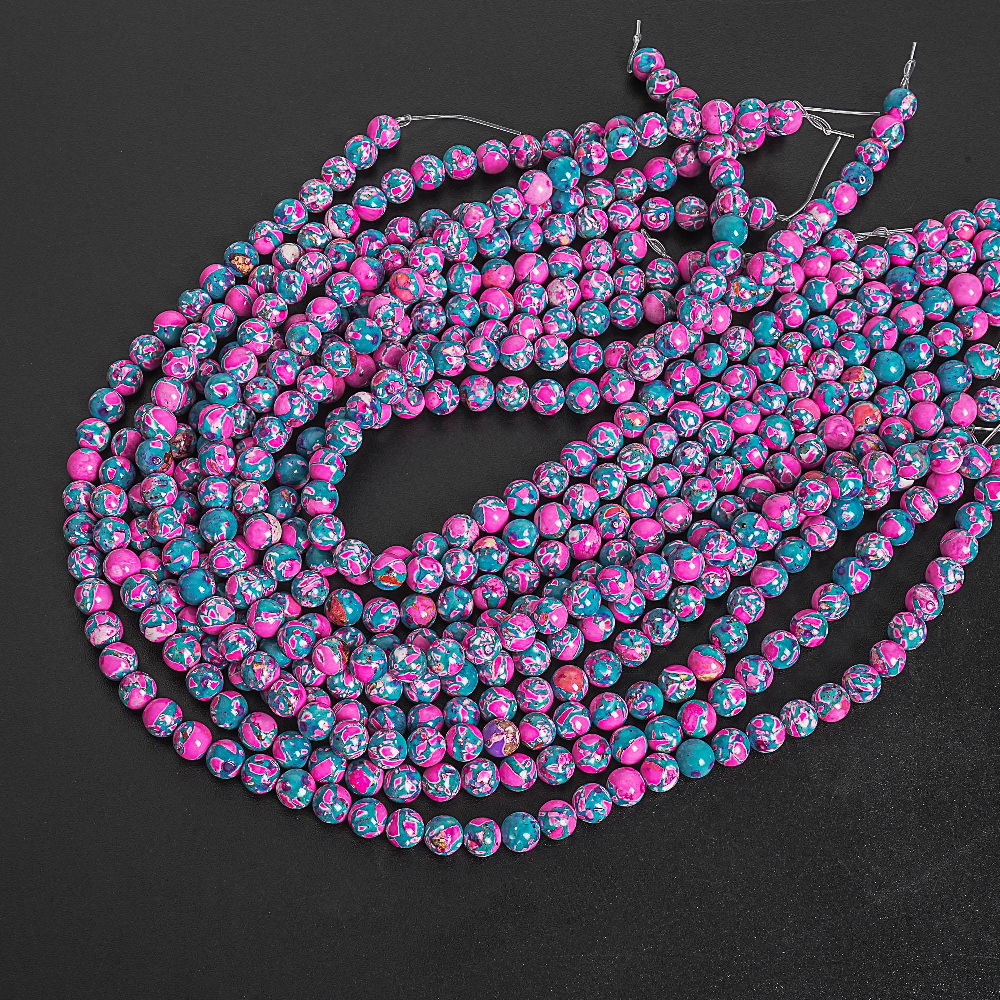 Natural Stone Magnesite Gemstone Beads 8mm Rose Pink Round A+ Quality Loose Beads (127331)