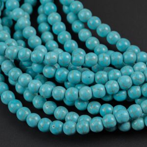 Natural Magnesite Turquiose Round- Full 16 inch strand- 4mm, 6mm, 8mm, 10mm, 12mm, 14mm, 16mm Smooth Gemstone Beads Natural Magnesite Turquiose Round- Full 16 inch strand- 4mm, 6mm, 8mm, 10mm, 12mm, 14mm, 16mm Smooth Gemstone Beads