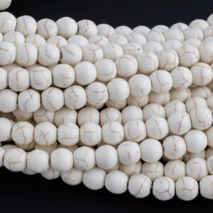 Natural White Matte Magnesite Round 6mm, 8mm, 10mm, 12mm-Full Strand 15.5 inch Strand- Gemstone Beads Natural White Matte Magnesite Round 6mm, 8mm, 10mm, 12mm-Full Strand 15.5 inch Strand- Gemstone Beads