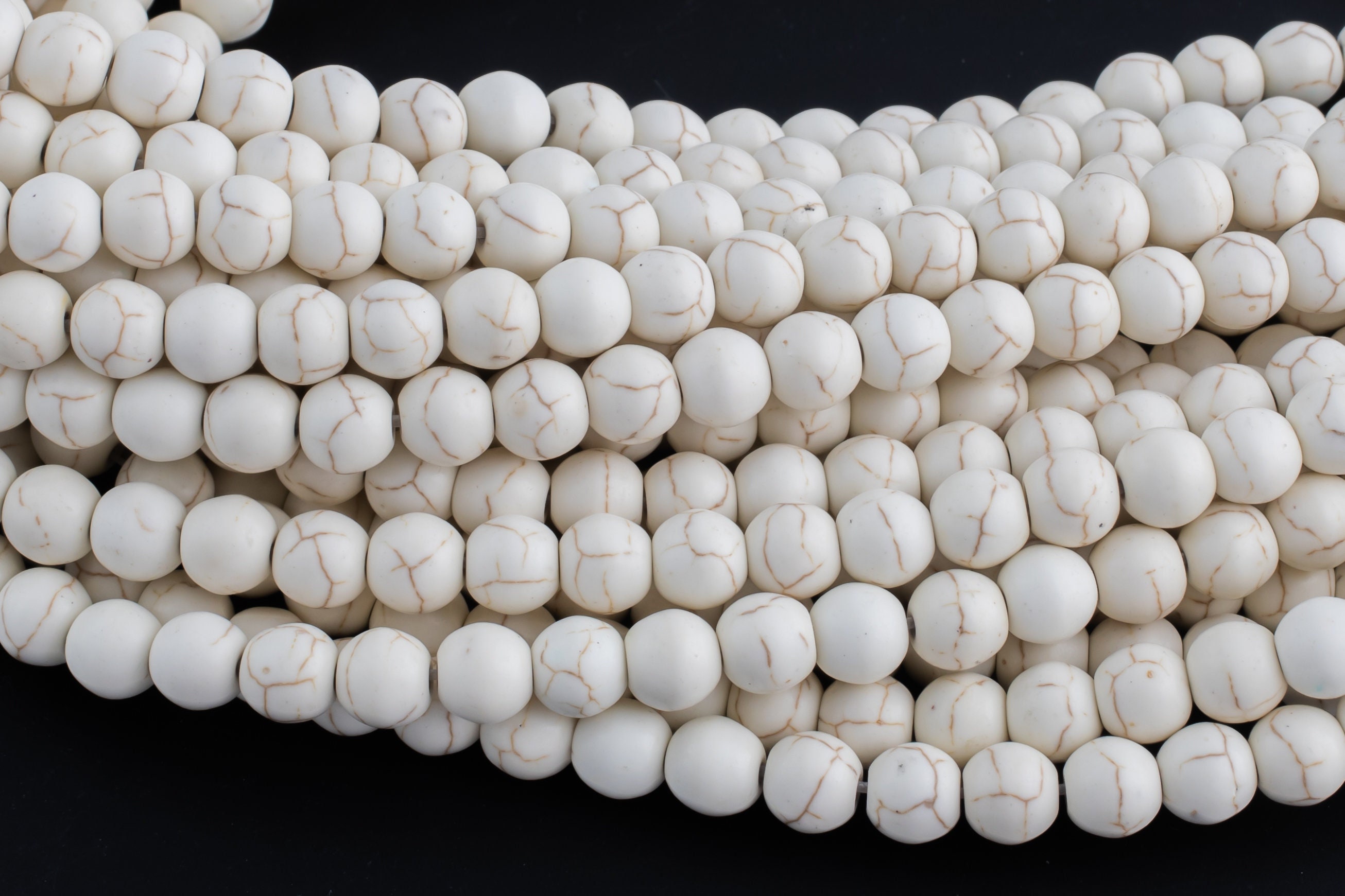 Natural White Matte Magnesite Round 6mm, 8mm, 10mm, 12mm-full Strand 15.5 Inch Strand- Gemstone Beads