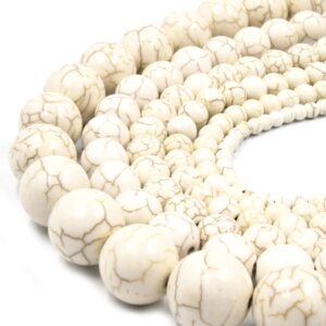 White Magnesite Beads | Round Gemstone Beads for Jewelry Making