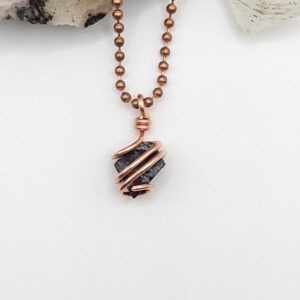 Raw Magnetite Necklace In Copper , Crystal For Loyalty, Grounding, And Energy Raw Magnetite Necklace In Copper , Crystal For Loyalty, Grounding, And Energy