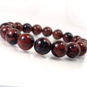 Mahogany Obsidian Bracelet 10mm, Natural Gemstone Bracelet,  Women Men Bracelet, Beaded Bracelet, Gift for Her Him + Gift Bag
