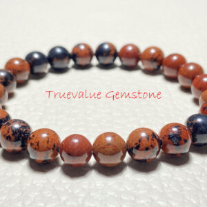 Mahogany Obsidian Bracelet, 8mm Healing Crystal Beaded Bracelet, Friendship Gift