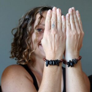 Black Tektite Mahogany Obsidian Bracelet