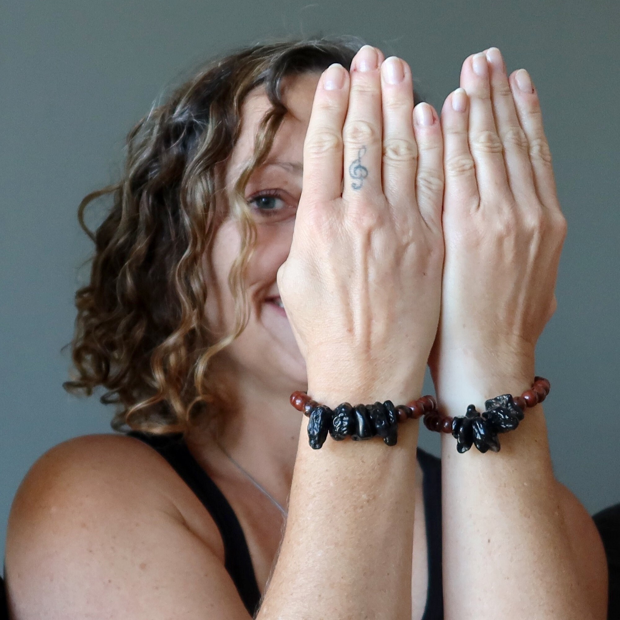 Black Tektite Mahogany Obsidian Bracelet