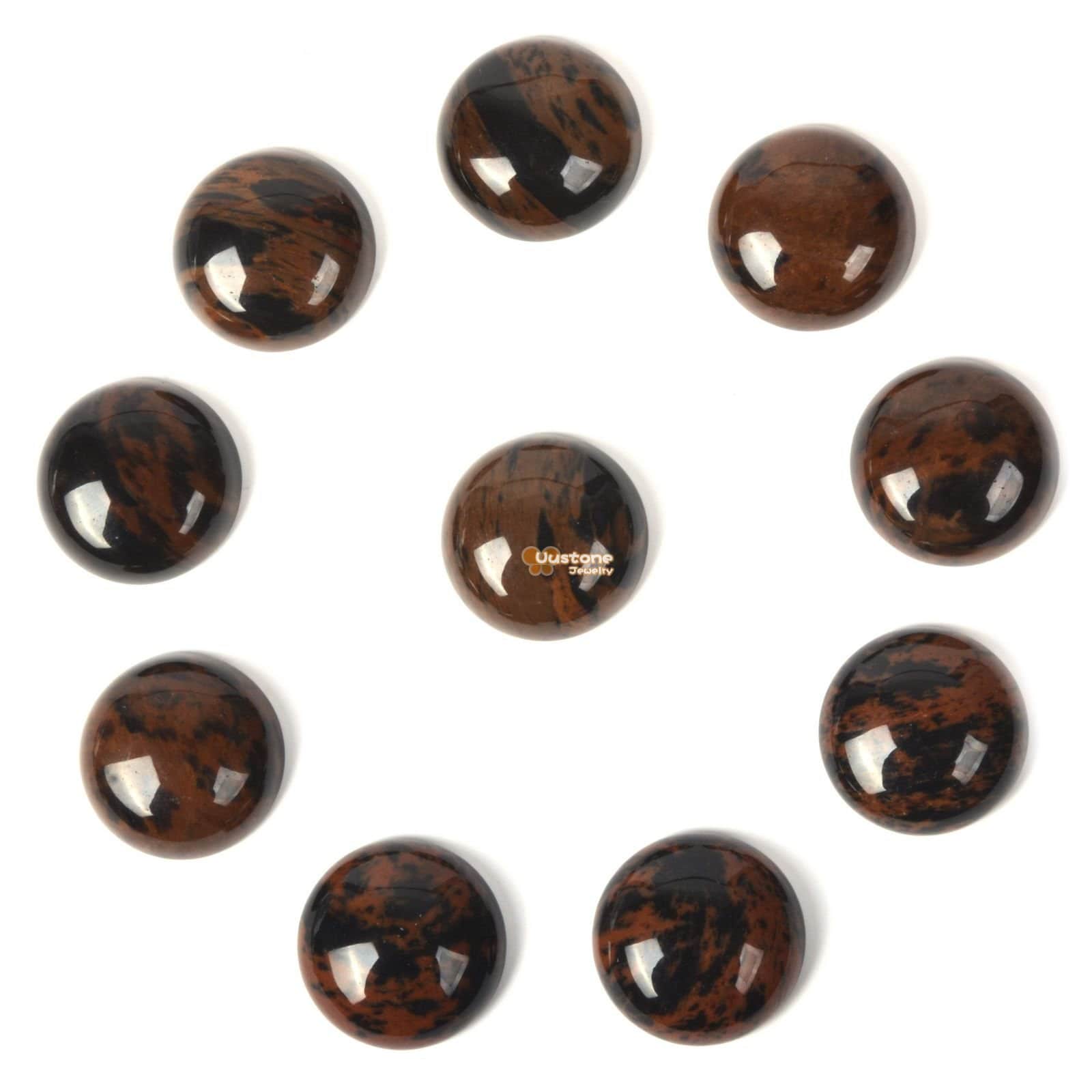 16mm Mahogany Obsidian Gemstone Round Flatback Cab Cabochon Stone Loose Stone Cab Diy Jewelry Making Stone 16mm Mahogany Obsidian Gemstone Round Flatback Cab Cabochon Stone Loose Stone Cab Diy Jewelry Making Stone