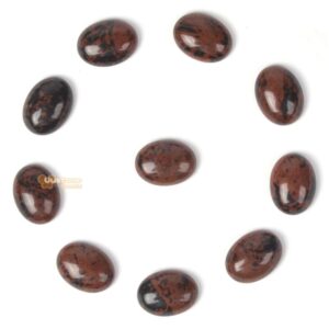 16mm Natural Mahogany Obsidian Gemstone Oval Flatback CAB Cabochon
