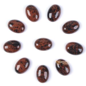 18mm Mahogany obsidian gemstone oval cab cabochon