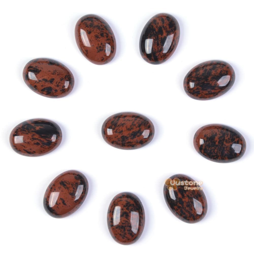 18mm Mahogany Obsidian Gemstone Oval Cab Cabochon