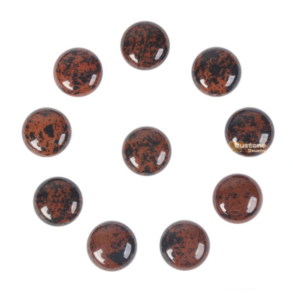 20mm Mahogany Obsidian Gemstone Round Cab Cabochon