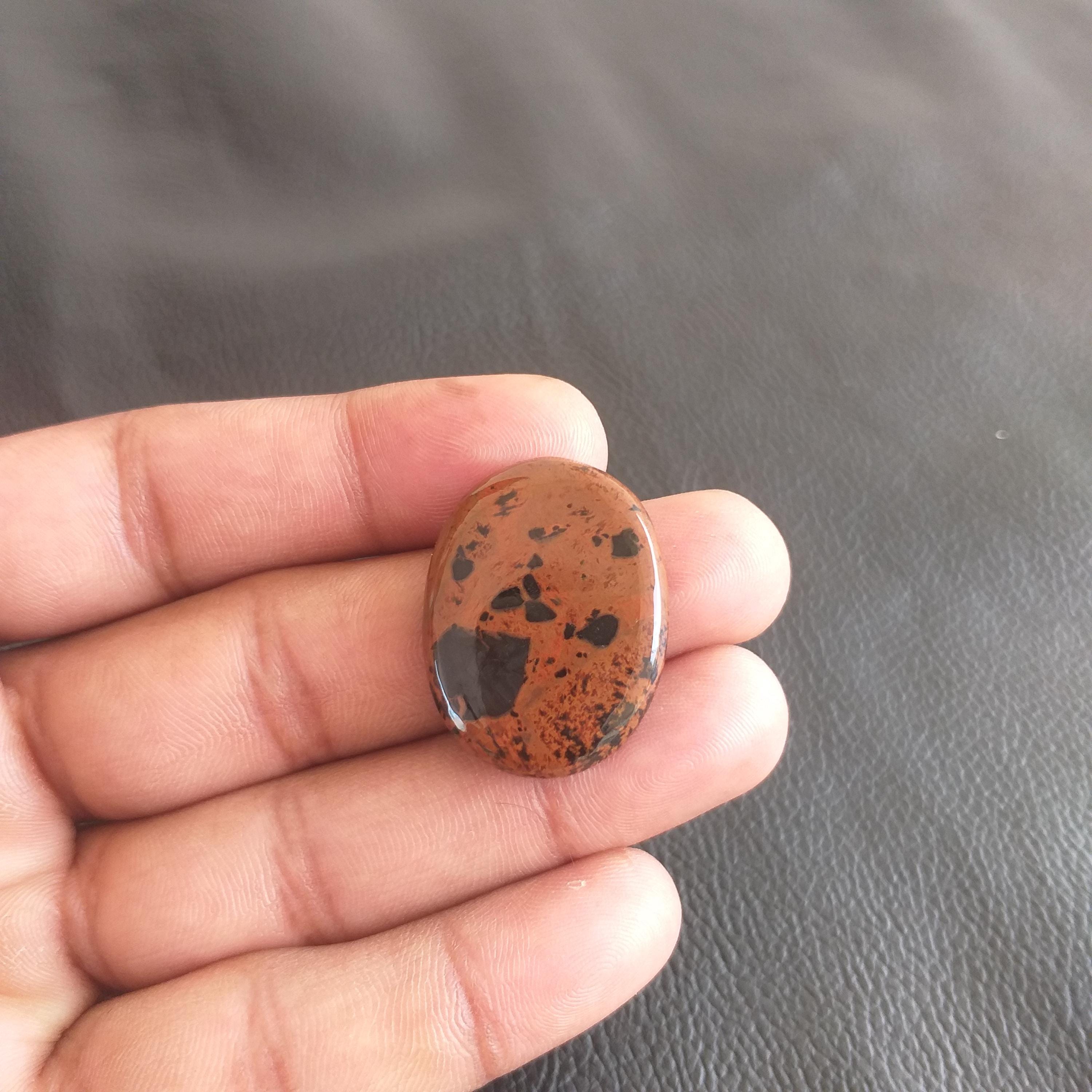 Oval Mahogany Obsidian Cabochon: Aaa Grade Gemstone, 30x22x5mm Oval Mahogany Obsidian Cabochon: Aaa Grade Gemstone, 30x22x5mm