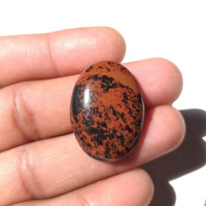 Mahogany Obsidian Cabochon: Oval Gemstone Pendant (30x22x6 MM, 25.5 Carat