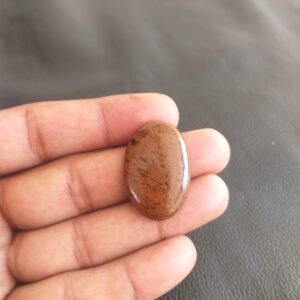 Mahogany Obsidian Cabochon: Oval Gemstone for Pendant (30x20x5 MM, 27 Carat