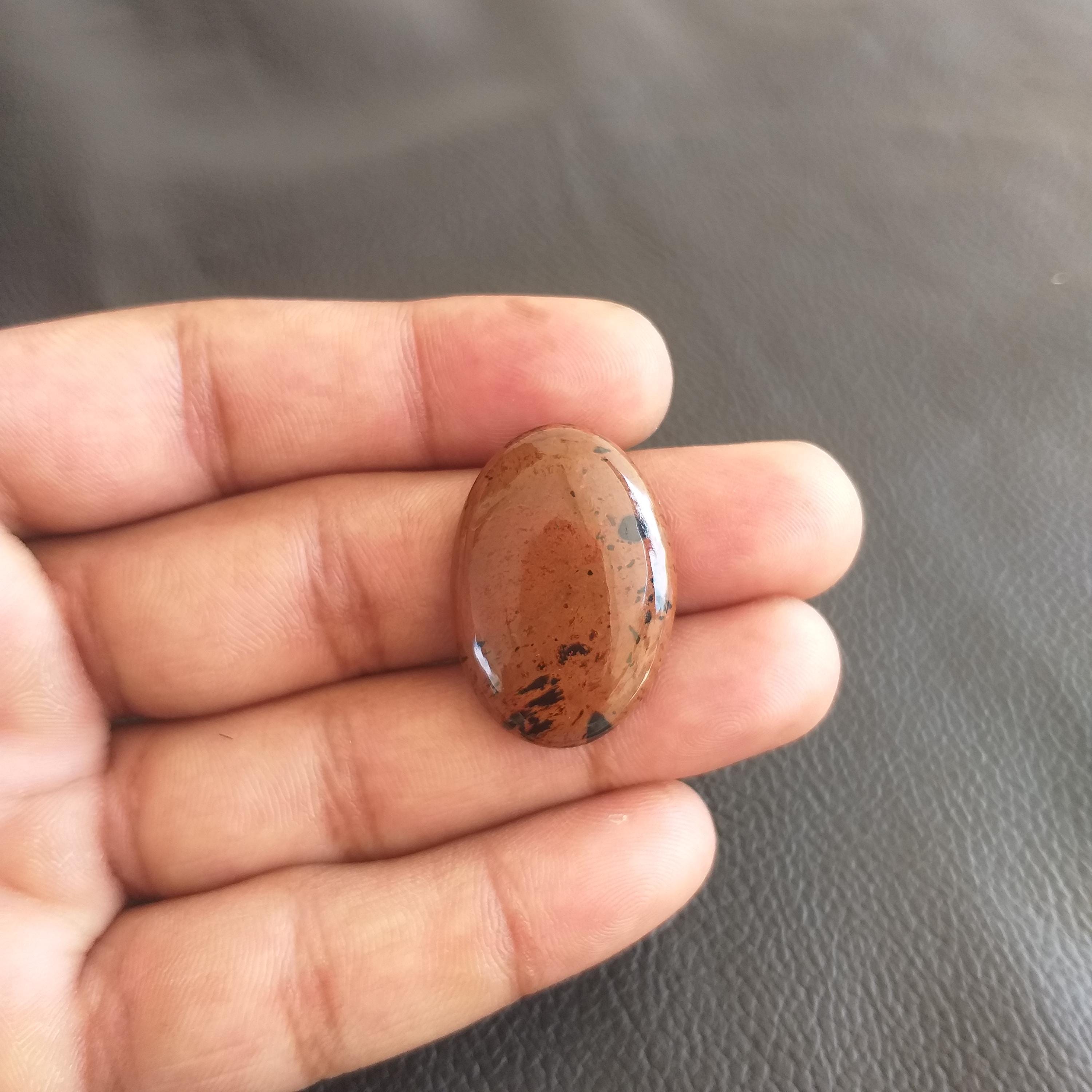 Mahogany Obsidian Cabochon: Oval Gemstone Pendant (29x20x5 Mm, 30 Carat