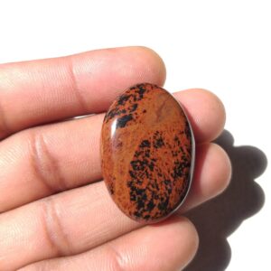 Oval Mahogany Obsidian Cabochon: Handmade Gemstone (36x24x7 MM)