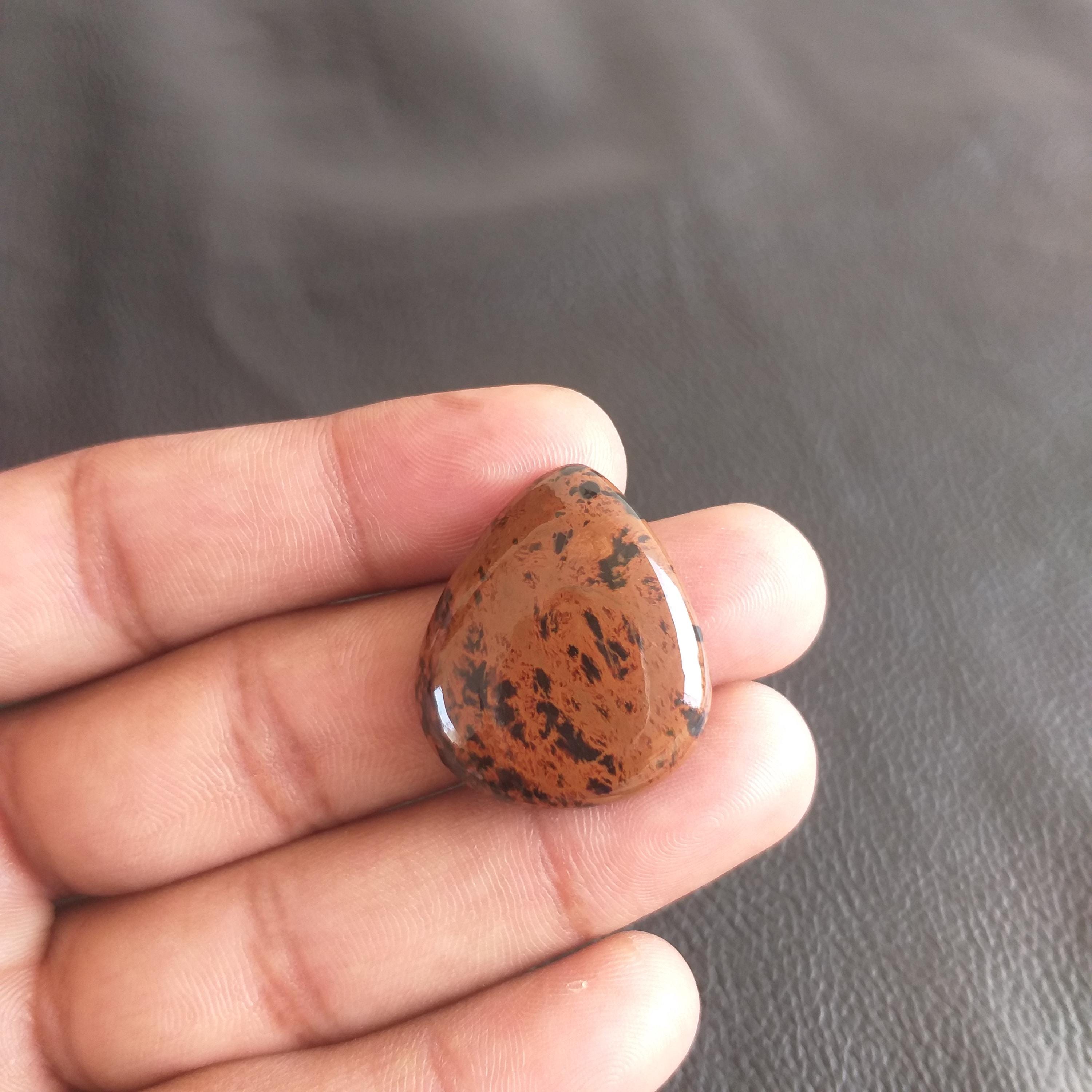 Mahogany Obsidian Cabochon: Pear Shape Gemstone, 29x24x6mm