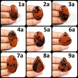 Unique~ Mahogany Obsidian Cabochon. Red Mahogany Obsidian Gemstone. Natural Mahogany Obsidian. Mix Shape Crystal Mahogany. Varation- A