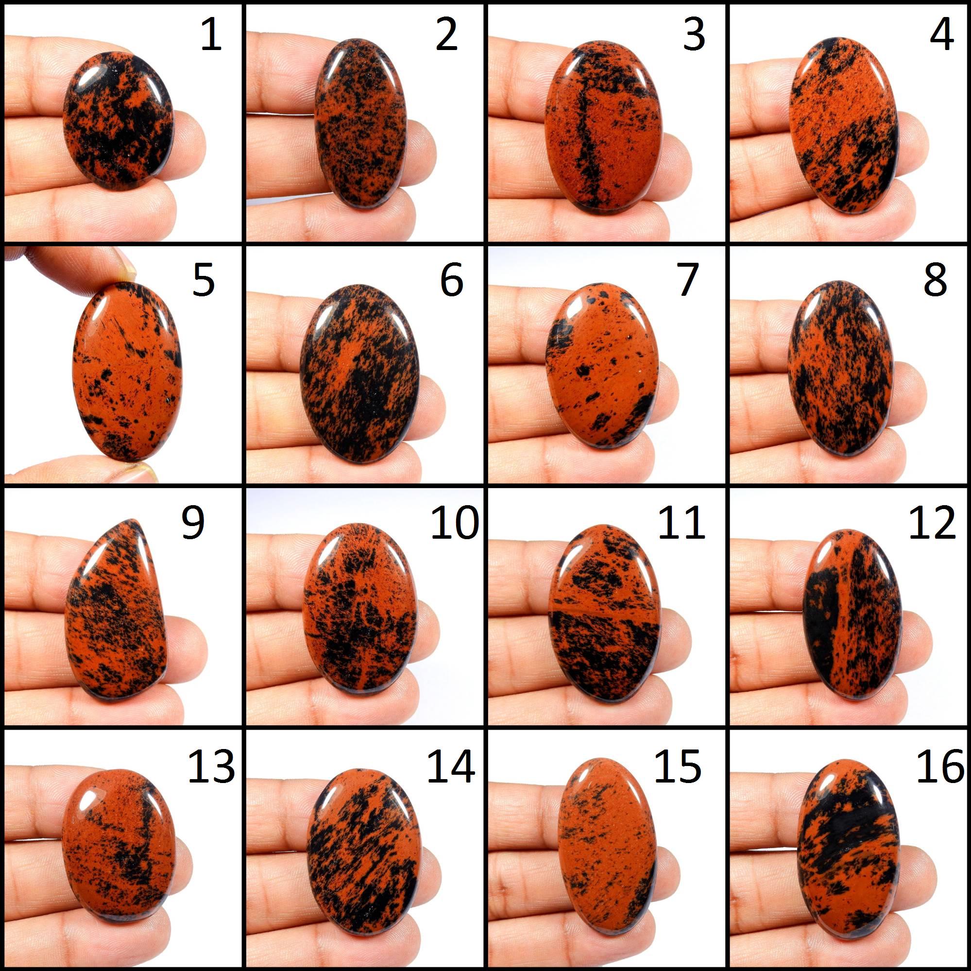 Unique~ Mahogany Obsidian Cabochon. Red Mahogany Obsidian Gemstone. Natural Mahogany Obsidian. Mix Shape Crystal Mahogany. Variation