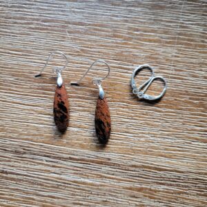 Mahogany obsidian earrings. Available in sterling silver only