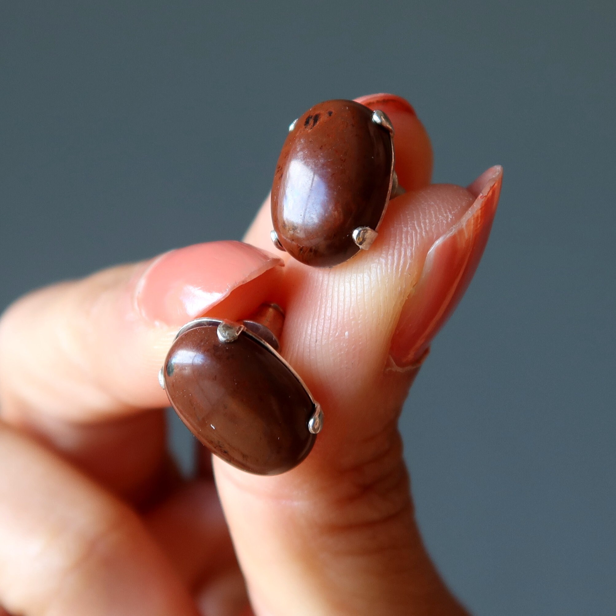 Mahogany Obsidian Earrings I'm A Stud Protection Gems Mahogany Obsidian Earrings I'm A Stud Protection Gems