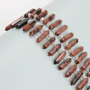 Mahogany Obsidian Top Drill Faceted Double Point Beads Size 8x32mm 15.5'' Strand Mahogany Obsidian Top Drill Faceted Double Point Beads Size 8x32mm 15.5'' Strand