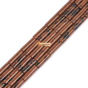 13mm Mahogany Obsidian Cylinder tube loose gemstone beads 15" 13mm Mahogany Obsidian Cylinder tube loose gemstone beads 15"