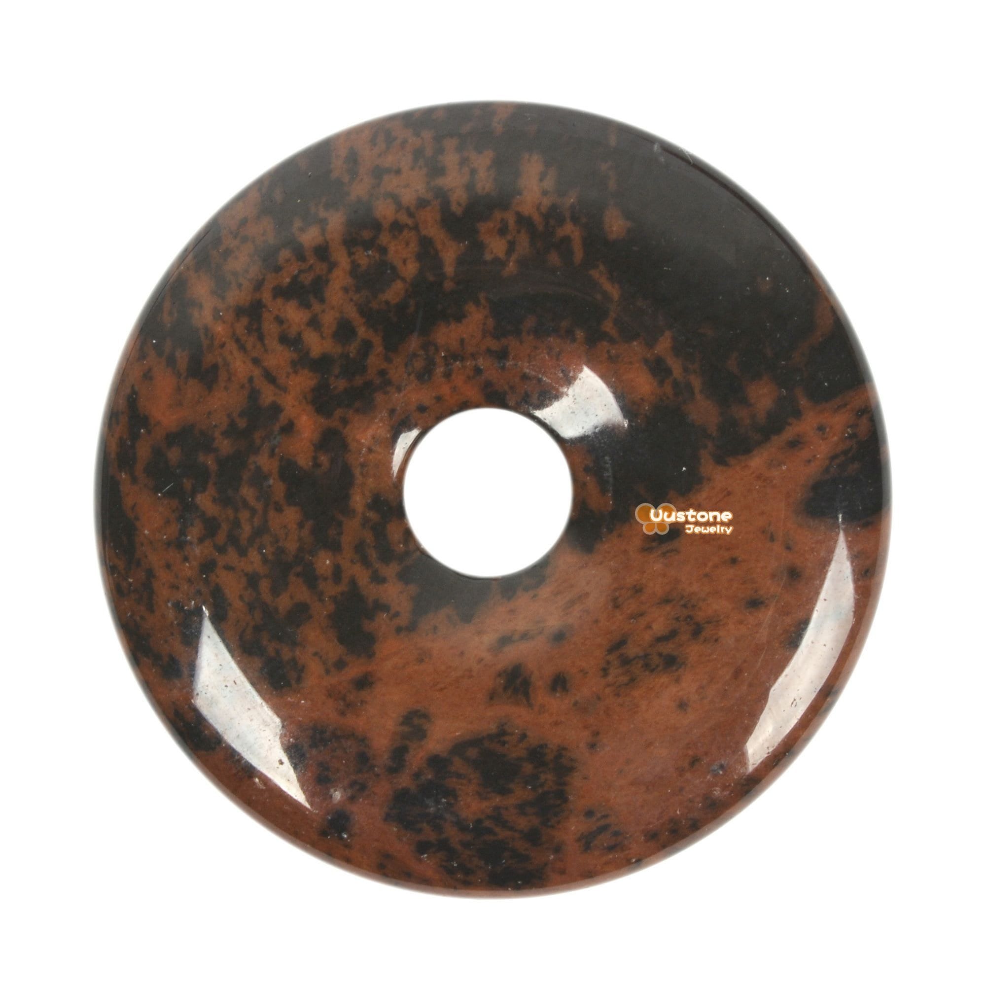 Mahogany Obsidian 40mm Donut Beads Peace Buckle Gemstone Bead Jewelry Making