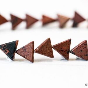 L/ Mahogany Obsidian 12x12mm Triangle Beads 16" Strads Natural obsidian gemstone beads for Jewelry Making L/ Mahogany Obsidian 12x12mm Triangle Beads 16" Strads Natural obsidian gemstone beads for Jewelry Making