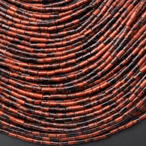 Natural Mahogany Obsidian 4x2mm Small Thin Smooth Spacer Tube Beads 15.5" Strand Natural Mahogany Obsidian 4x2mm Small Thin Smooth Spacer Tube Beads 15.5" Strand