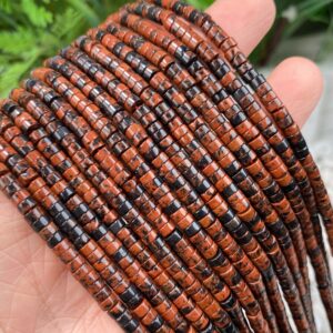 Natural 2x4mm Mahogany Obsidian Flat Rondelle / heishi / disc Beads, crystal Tyre Shape Necklace / bracelet Gemstone Beaded, for Jewelry Making Natural 2x4mm Mahogany Obsidian Flat Rondelle / heishi / disc Beads, crystal Tyre Shape Necklace / bracelet Gemstone Beaded, for Jewelry Making